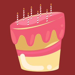 生日蛋糕插画 甜蜜庆祝时刻