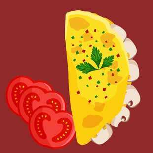 美味蛋饼配番茄