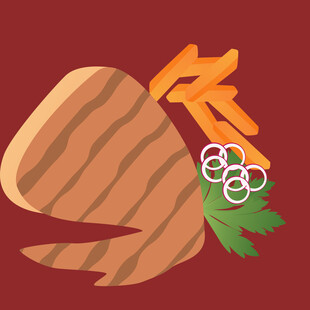 美味牛排配蔬菜