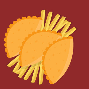 美味玉米饼配薯条