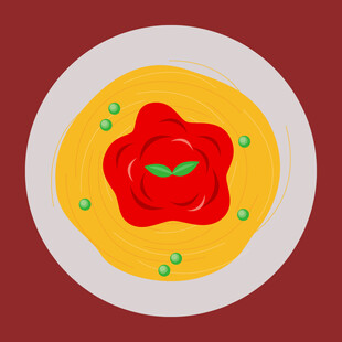 创意摆盘的番茄鸡蛋料理