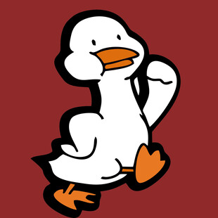 卡通鸭子欢快迈步