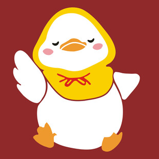 可爱小黄鸡挥手打招呼