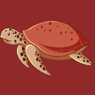 卡通风格的红色海龟