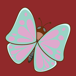 粉色斑点蝴蝶插画