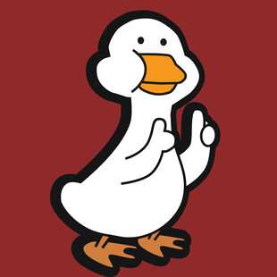 卡通白鸭比耶形象