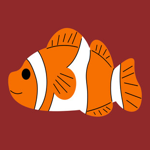 卡通小丑鱼插画