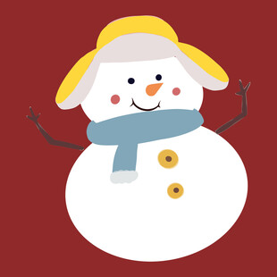可爱雪人插画