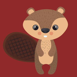 可爱卡通海狸形象展示