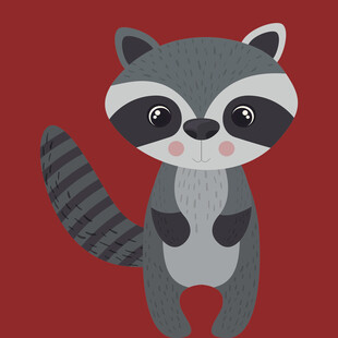 可爱浣熊卡通形象