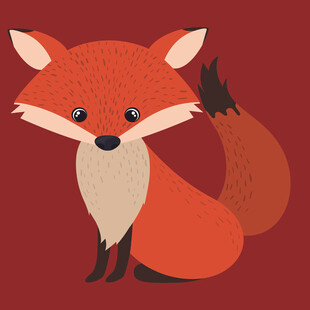 可爱红狐狸卡通形象