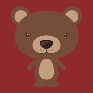 可爱棕色小熊卡通形象