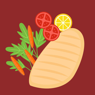 香煎鱼肉配新鲜蔬菜