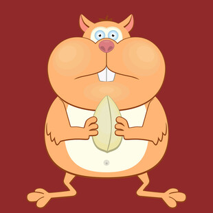 可爱松鼠抱香蕉