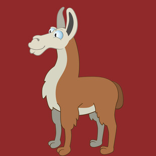 卡通风格的可爱羊驼形象