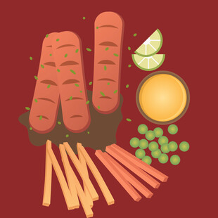 美味烤肠与多样配菜