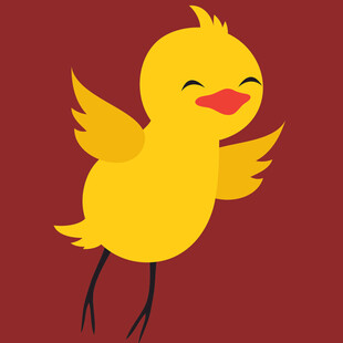 欢快小黄鸡展翅飞翔