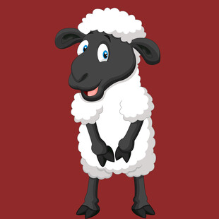 可爱站立绵羊卡通形象