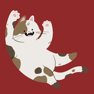 躺平的斑点猫咪