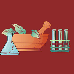 实验室中的研钵与实验器具