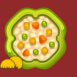 蔬菜蛋饼美食插画