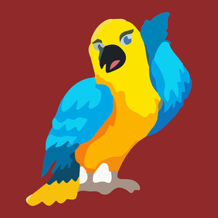 色彩鲜艳的卡通鹦鹉