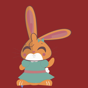 可爱兔子穿裙开心模样