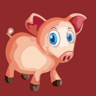 可爱小猪插画
