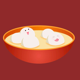 碗中可爱汤圆