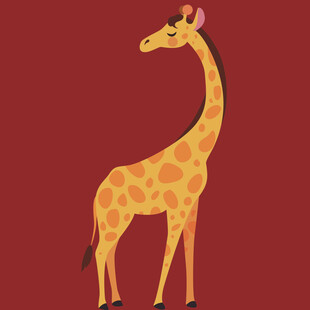 站立的长颈鹿卡通形象