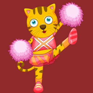 跳舞的可爱猫咪啦啦队员