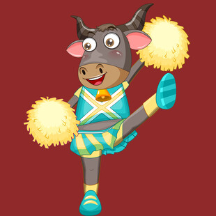 跳舞的奶牛啦啦队员