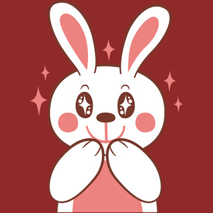 可爱兔子双手捂嘴卖萌