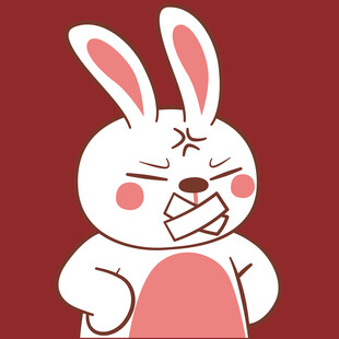 捂嘴害羞小兔子