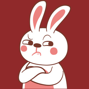 生气的卡通兔子
