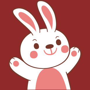 可爱白兔挥手