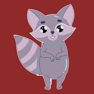 可爱浣熊卡通形象