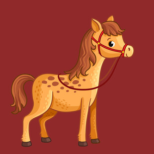 可爱斑点小马插画