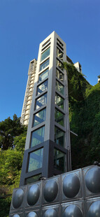 现代高楼与绿植相映成趣