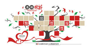 创意树形企业活动掠影文化墙公司