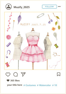 水彩 服装元素图案