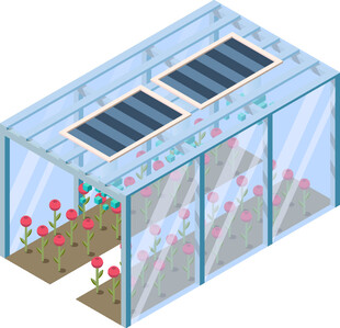 现代化透明温室花卉种植