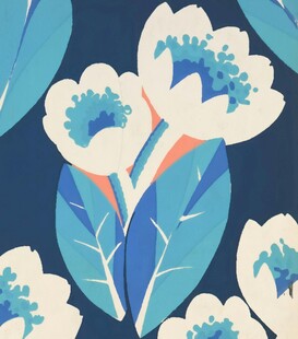 蓝白花卉图案设计