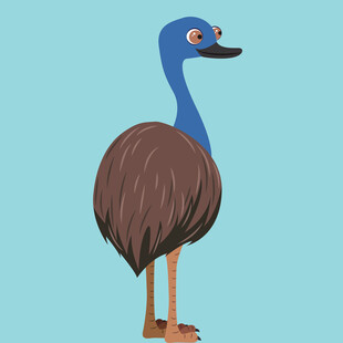 卡通形象的鸸鹋