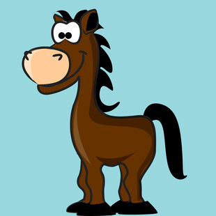 卡通棕色小马形象