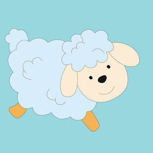 可爱小羊欢快奔跑