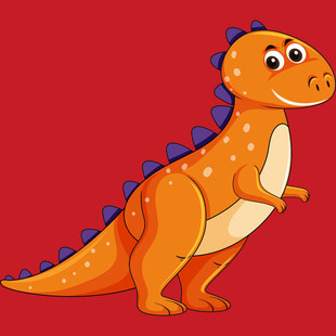 可爱橙色恐龙卡通形象