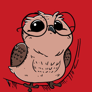 戴眼镜的可爱猫头鹰