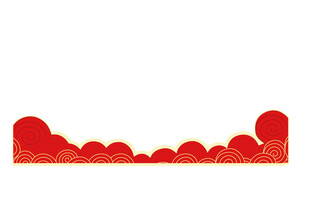 红色波浪形装饰元素