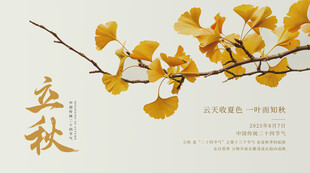二十四节气立秋节日展板